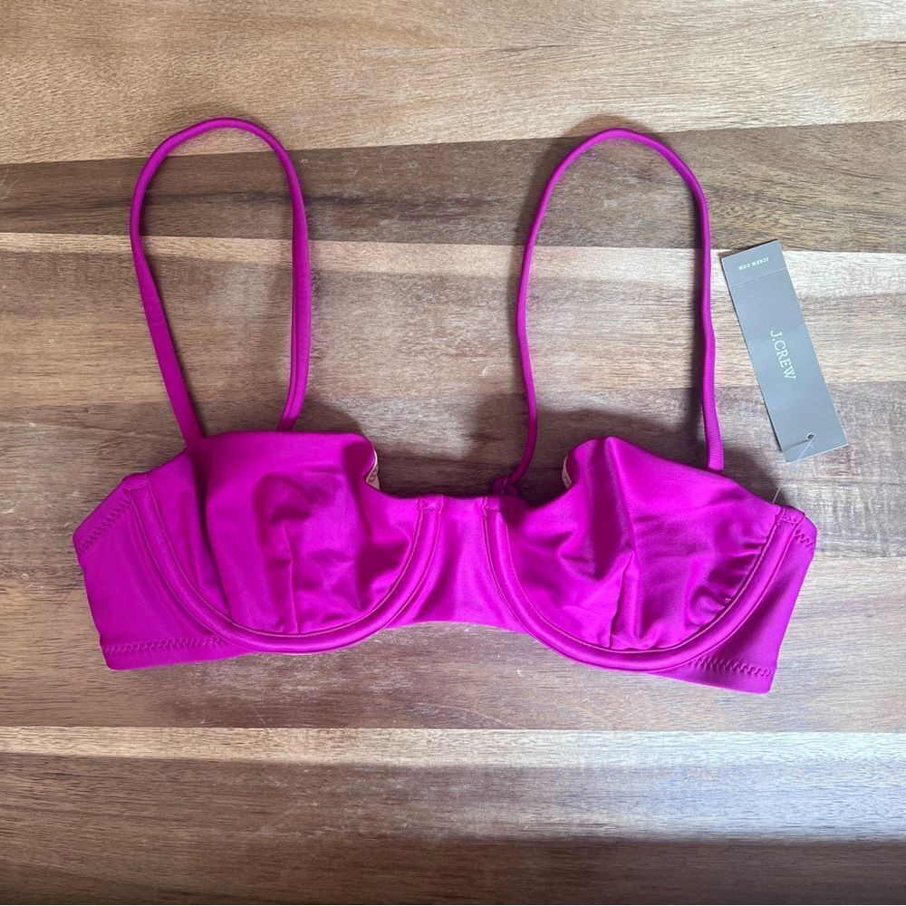 J. Crew Magenta Balconette Underwire Bikini Top